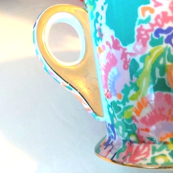 LILLY PULITZER GREEN CORAL COFFEE MUG TEA CUP SIZE 12oz. - Picture 7 of 8